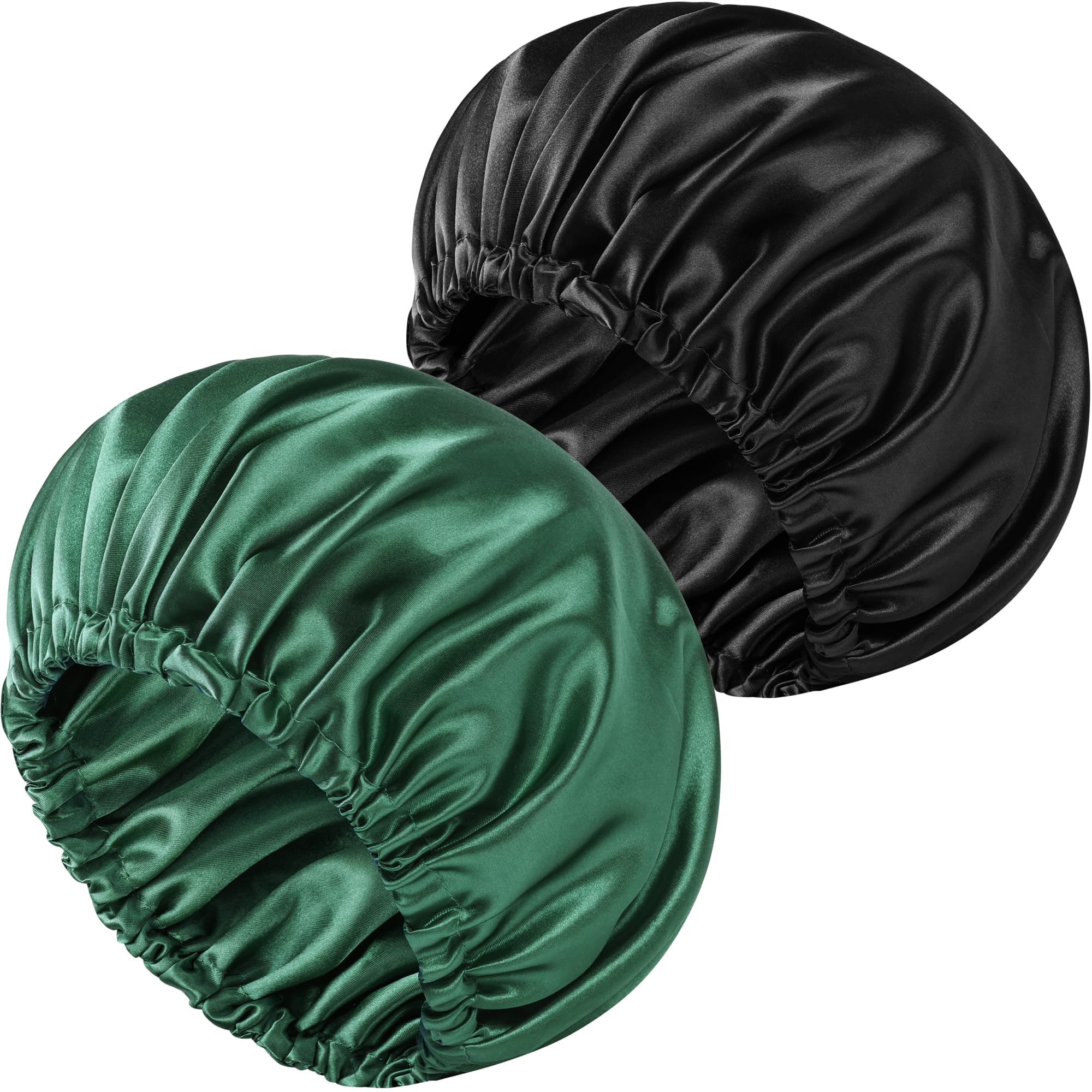 2 PCS Satin Bonnet Double Layer Sleep Hair Silk Bonnet for Sleeping Women Curly Natural Hair
